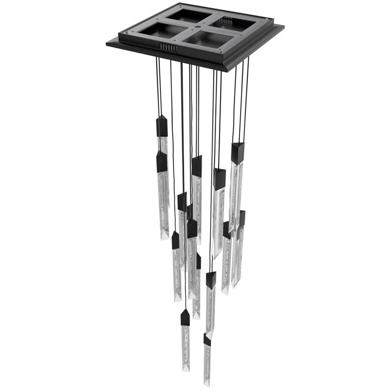 Avenue Lighting Alpine 15Lt 180" Pendant, Black,White Marbleized - HF5415-BLK