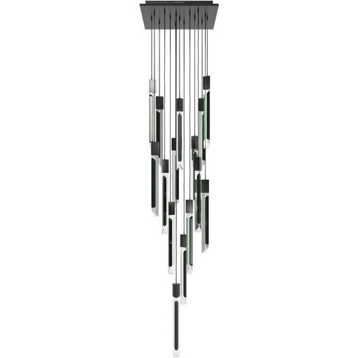 Avenue Lighting Alpine 15Lt 180" Pendant, Black, Black Jade - HF5415-BLK-JAD