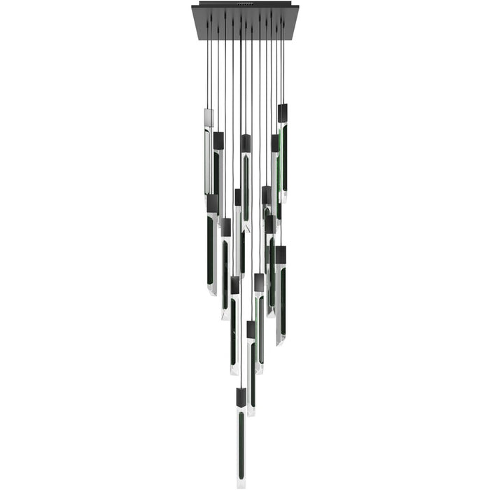 Avenue Lighting Alpine 15Lt 180" Pendant, Black, Black Jade - HF5415-BLK-JAD