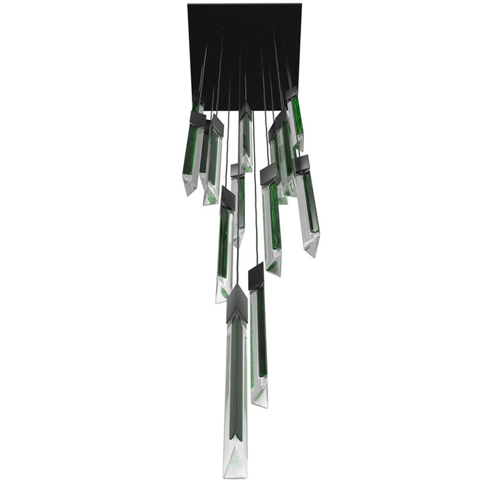 Avenue Lighting Alpine 15Lt 180" Pendant, Black, Black Jade