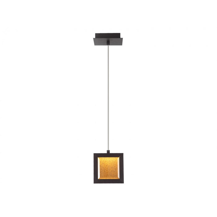 Avenue Lighting Brentwood LED 6" Square Pendant, Bronze/Textured