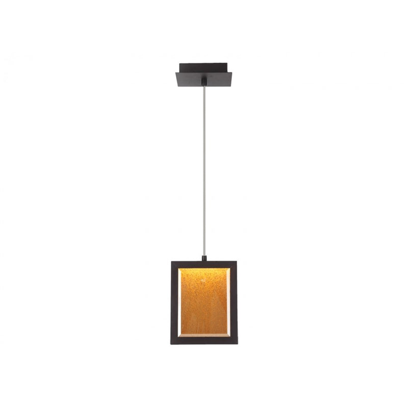 Avenue Lighting Brentwood LED 9" Rectagular Pendant, Bronze/Text