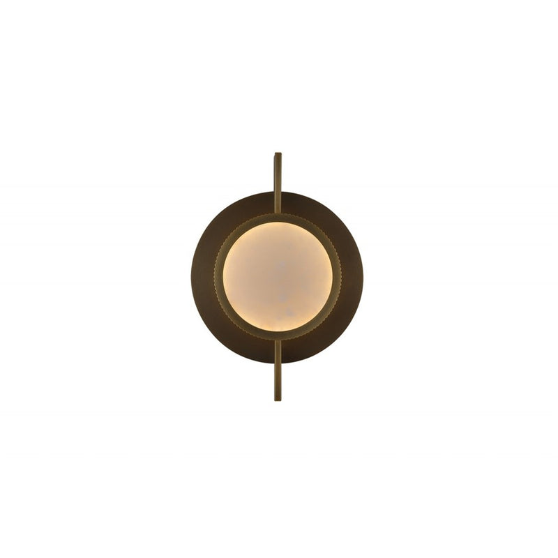 Avenue Lighting 10"W Round Alabaster Plate LED Wall Sconce, Brass - AEHF7001-AB