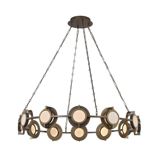 Avenue Mayfair 12-Light 43.5"W Round Chandelier, Brass/Alabaster