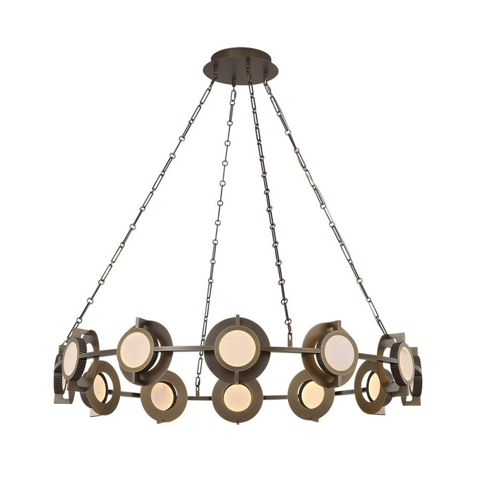 Avenue Mayfair 12-Light 43.5"W Round Chandelier, Brass/Alabaster