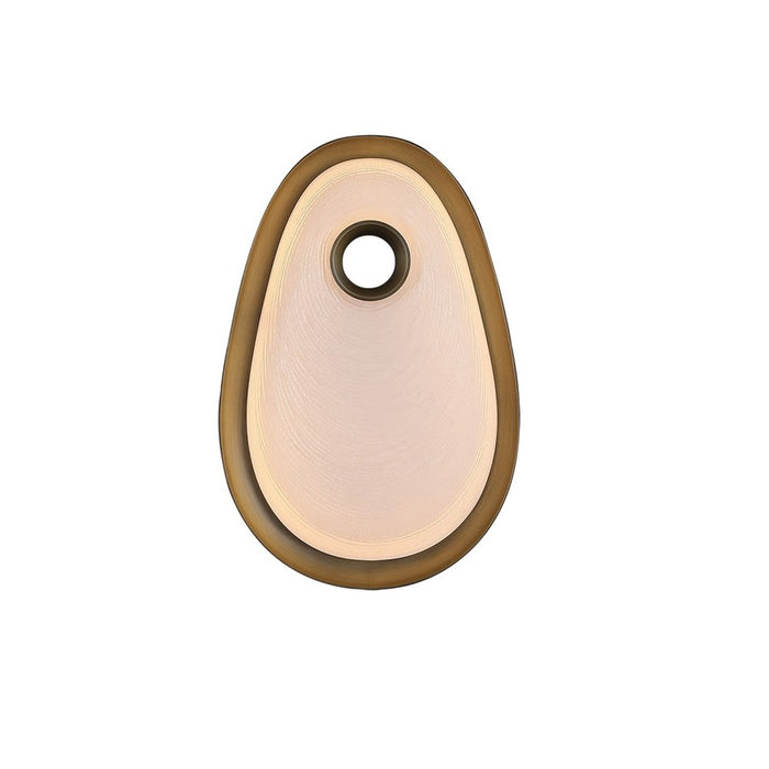 Avenue Palmea 13.5"H Oval Shape Alabaster LED Sconce, Brass