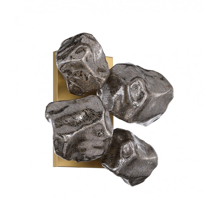 Avenue Rockefeller 4-Light 12"H Rock Shape Wall Sconce, Brass