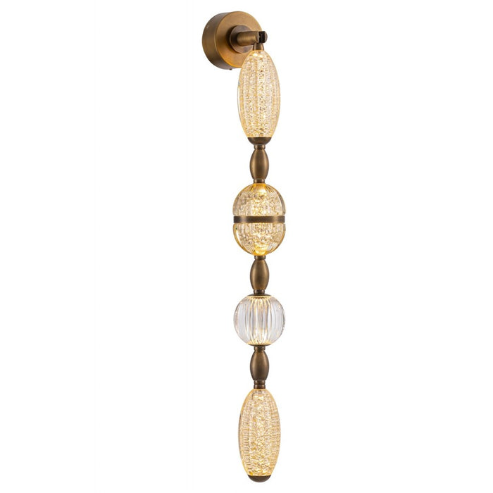Avenue Dubai 4-Light 40"H LED Wall Sconce, Golden Brass/Gold