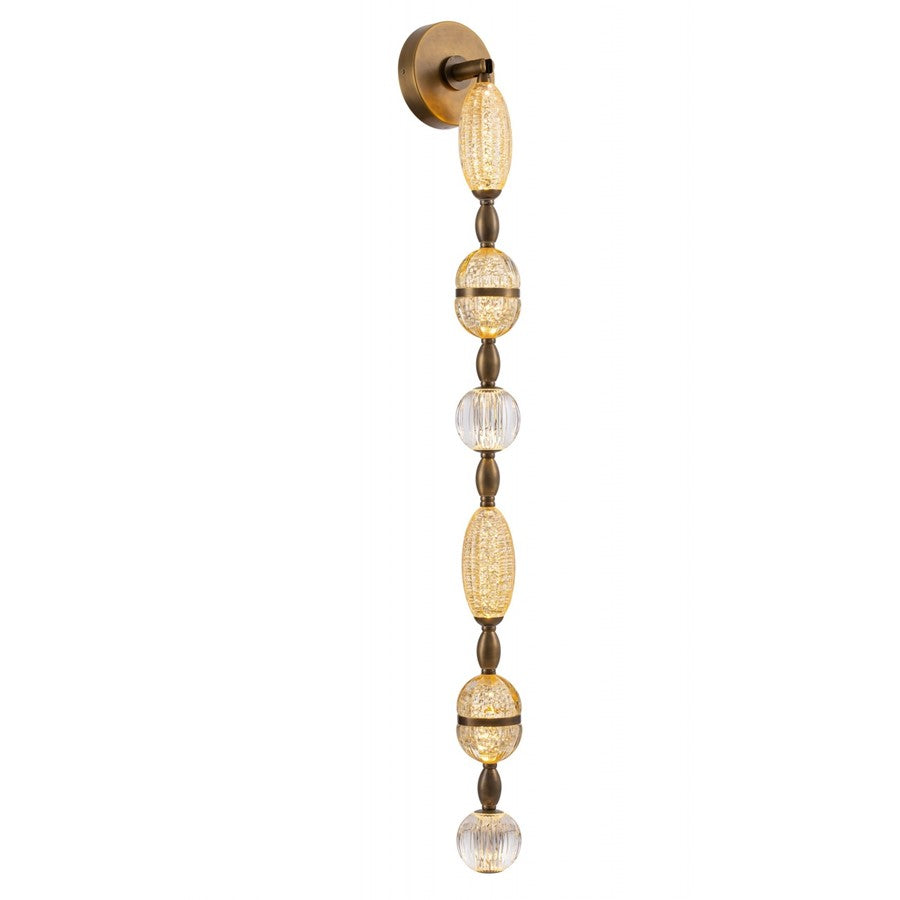 Avenue Dubai 6-Light 56"H LED Wall Sconce, Golden Brass/Gold