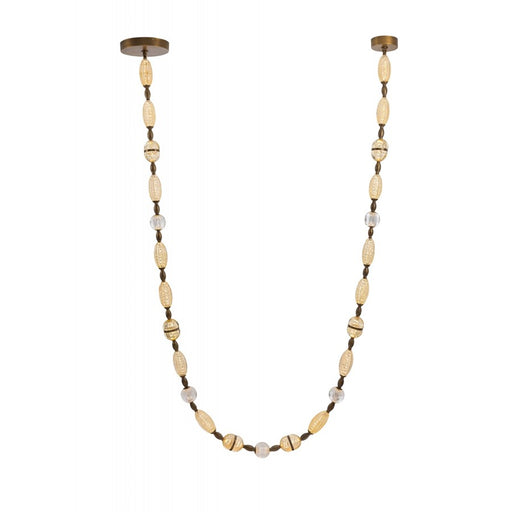 Avenue Dubai 243"L LED Glass Strand Pendant, Brass/Gold Glass - AEHF7163-AGB
