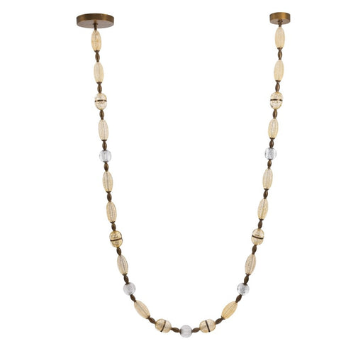 Avenue Dubai 243"L LED Glass Strand Pendant, Brass/Gold Glass