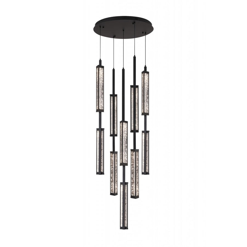 Avenue Lighting Metropole 10-Light 65.5"H LED Pendant, Black - AEHF7185-BK