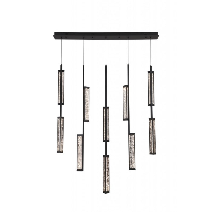 Avenue Lighting Metropole 10-Light 51"W LED Pendant, Black