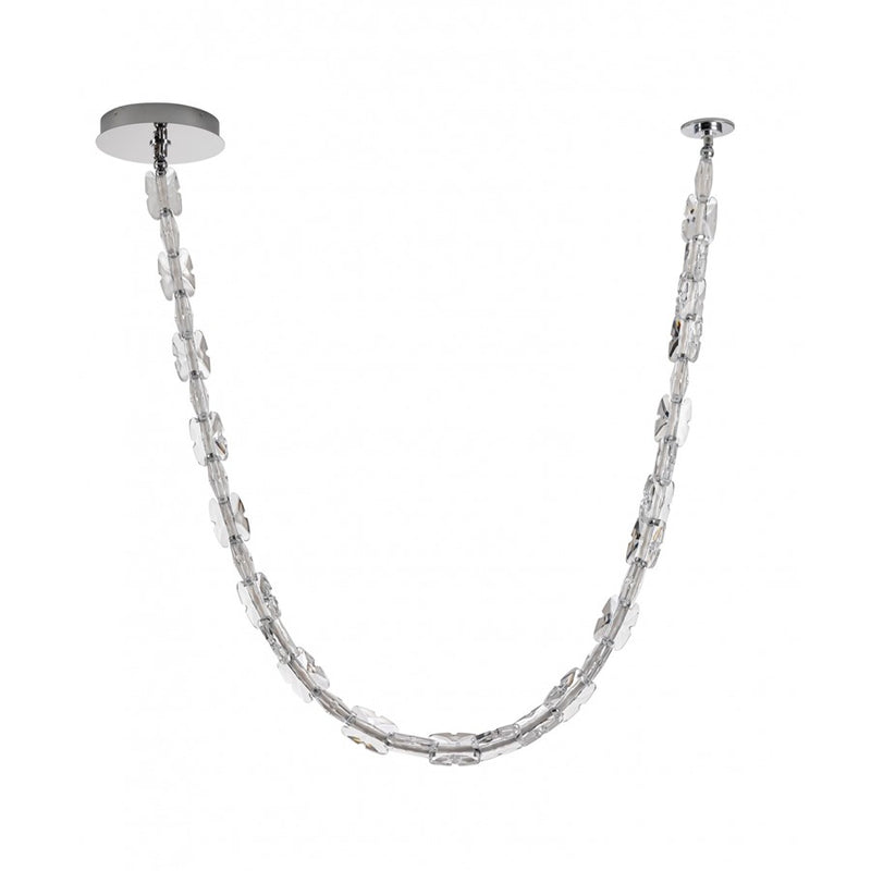 Avenue Lighting Monarch 120"L Clear Glass Strand Pendant, Chrome