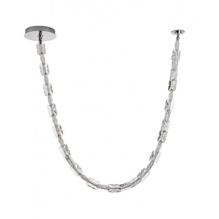 Avenue Lighting Monarch 120"L Clear Glass Strand Pendant, Chrome