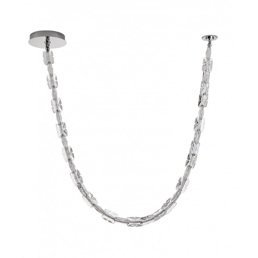 Avenue Lighting Monarch 120"L Clear Glass Strand Pendant, Chrome