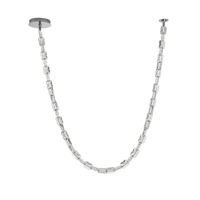 Avenue Lighting Monarch 158"L Clear Glass Strand Pendant, Chrome