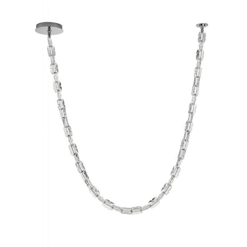 Avenue Lighting Monarch 158"L Clear Glass Strand Pendant, Chrome - AEHF7193-CH