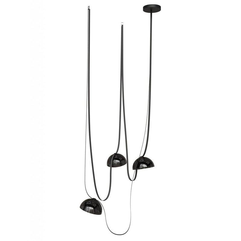 Avenue Fremont Belt 3-Lt 275"L Pendant, Black/Smoked Bowl - AEHF7203-G102-BLK