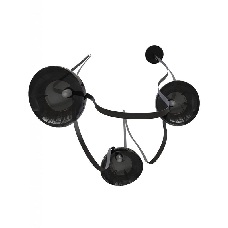 Avenue Fremont Belt 3-Lt 275"L Pendant, Black/Smoked Bowl - AEHF7203-G102-BLK