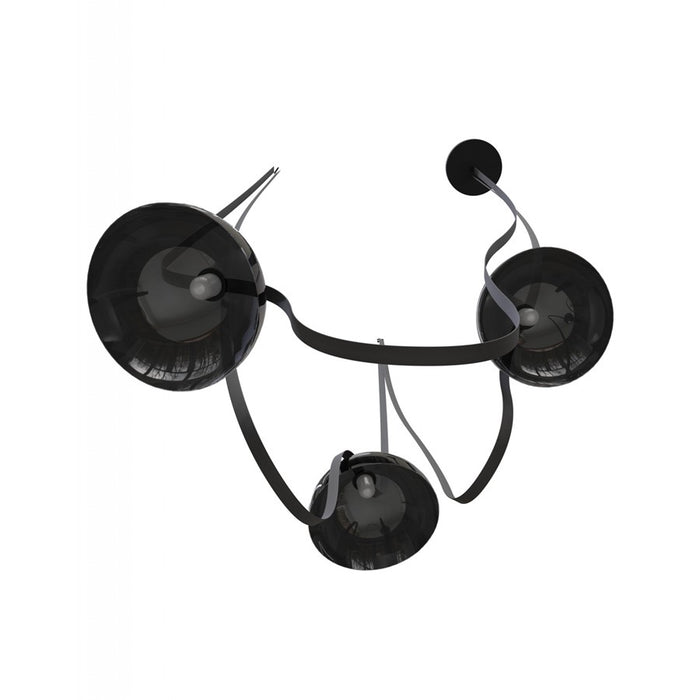 Avenue Fremont Belt 3-Lt 275"L Pendant, Black/Smoked Bowl