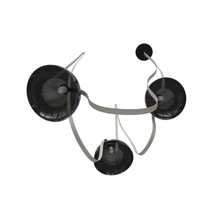 Avenue Fremont Belt 3-Light 275"L Pendant, Ivory/White Bowl