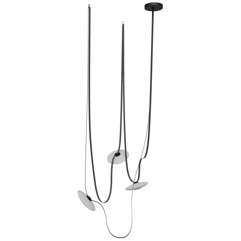 Avenue Fremont Belt 3-Light 275"L Pendant, Black/White Disc
