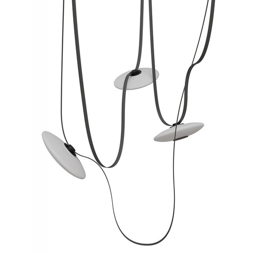 Avenue Fremont Belt 3-Light 275"L Pendant, Black/White Disc