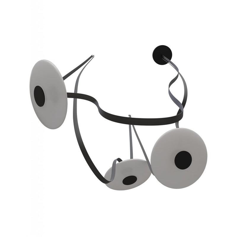 Avenue Fremont Belt 3-Light 275"L Pendant, Black/White Disc - AEHF7203-G201-BLK