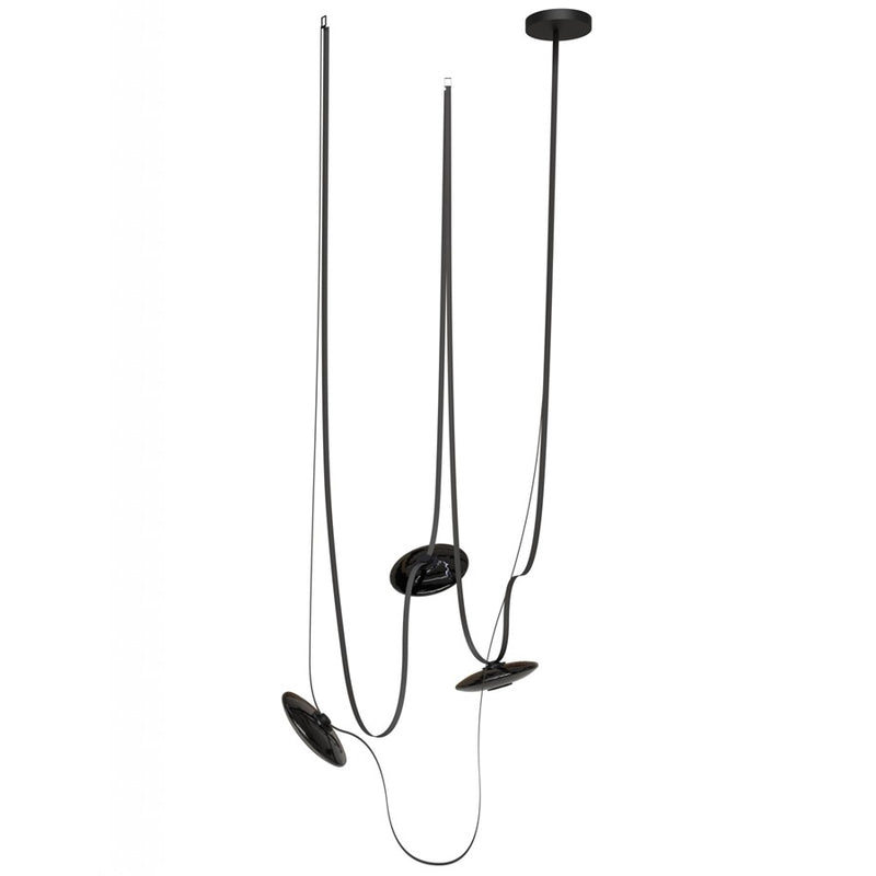 Avenue Fremont Belt 3-Lt 275"L Pendant, Black/Smoked Disc - AEHF7203-G202-BLK