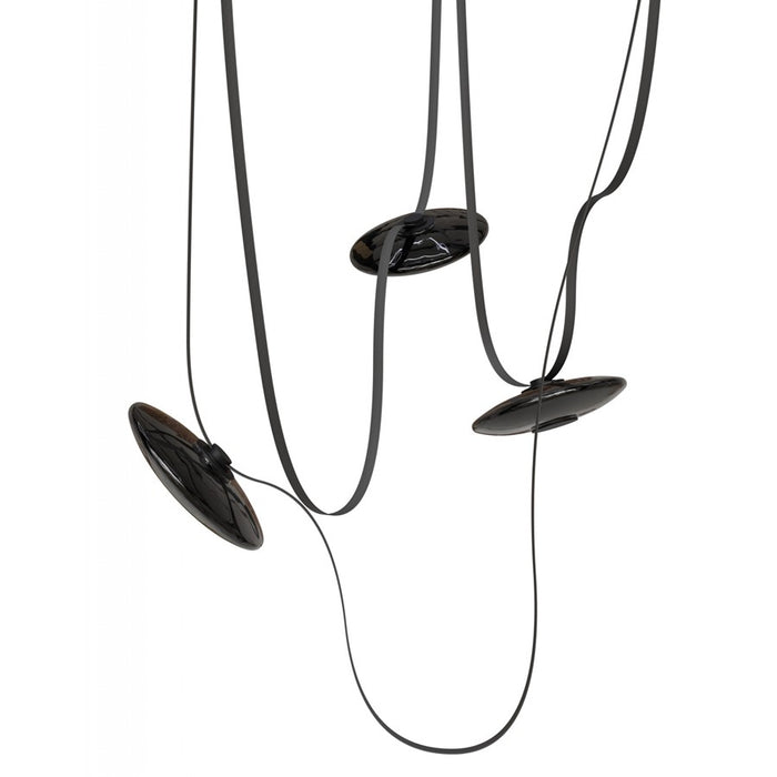 Avenue Fremont Belt 3-Lt 275"L Pendant, Black/Smoked Disc