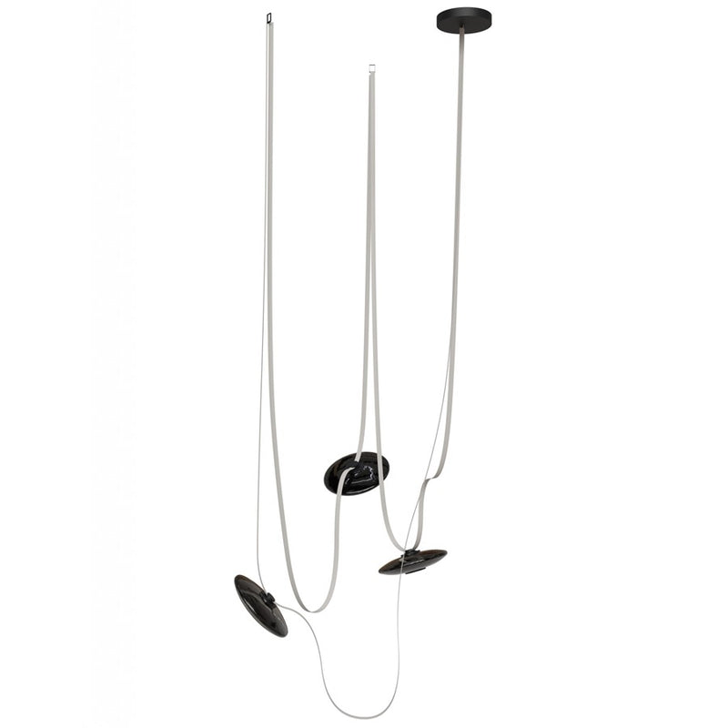 Avenue Fremont Belt 3-Lt 275"L Pendant, Ivory/Smoked Disc - AEHF7203-G202-IVY