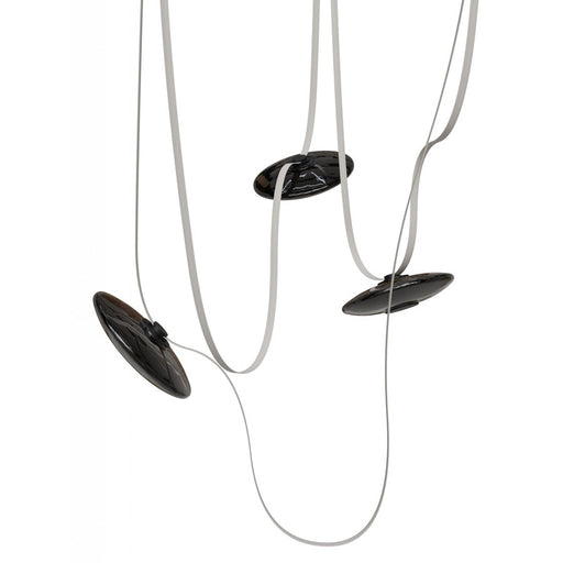 Avenue Fremont Belt 3-Lt 275"L Pendant, Ivory/Smoked Disc