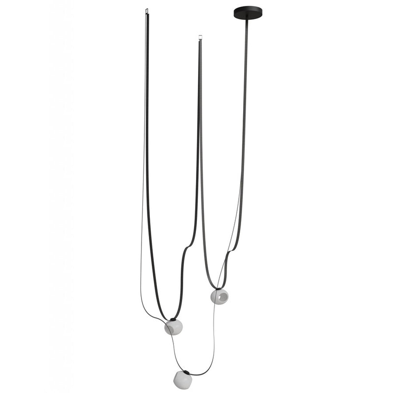 Avenue Fremont Belt 3-Lt 275"L Pendant, Black/WH Open Globes