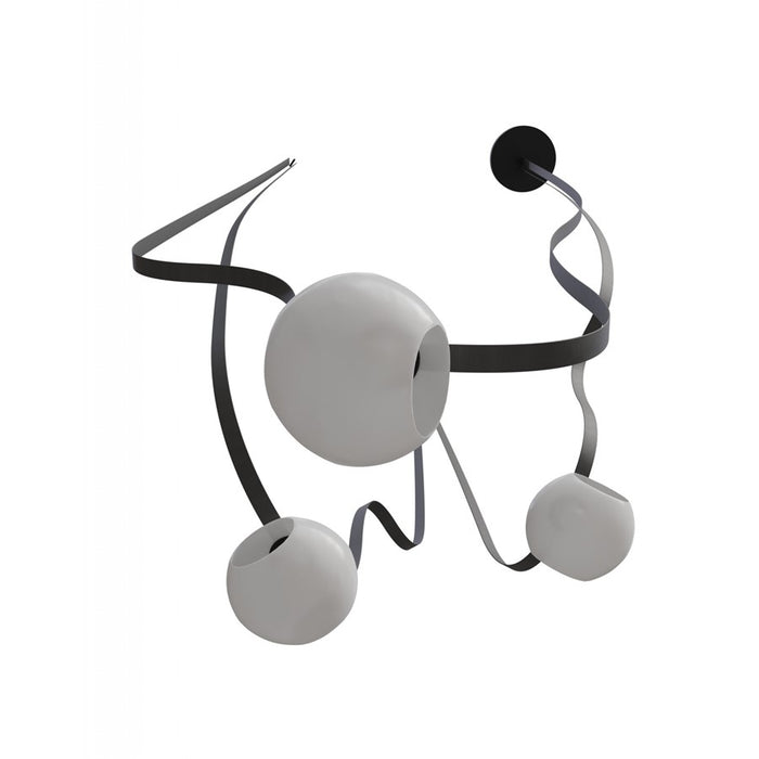 Avenue Fremont Belt 3-Lt 275"L Pendant, Black/WH Open Globes