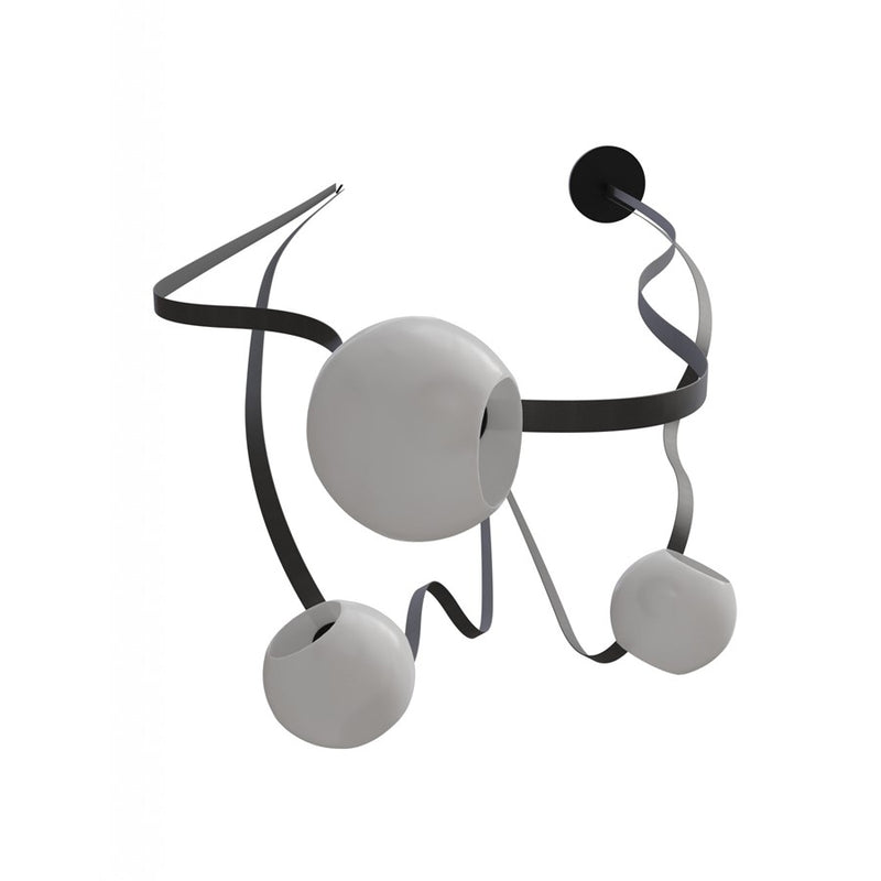 Avenue Fremont Belt 3-Lt 275"L Pendant, BK/WH Open Globes - AEHF7203-G301-BLK