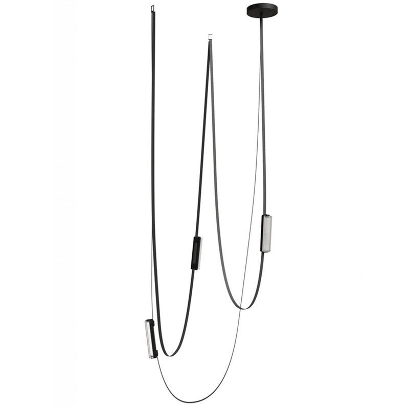 Avenue Fremont Belt 3-Lt 275"L Pendant, Black/Ribbed Bars - AEHF7203-G400-BLK