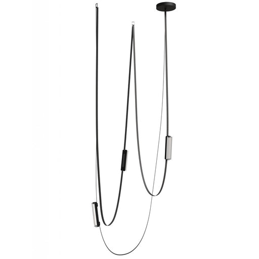 Avenue Fremont ​Belt 3-Lt 275"L Pendant, Black/Ribbed Bars - AEHF7203-G400-BLK