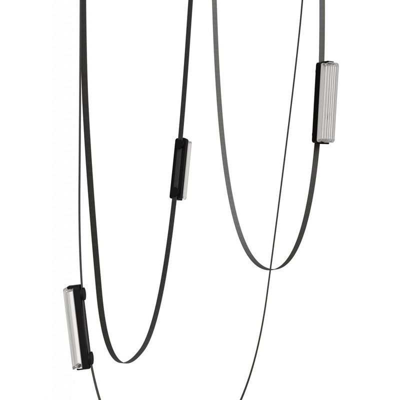 Avenue Fremont Belt 3-Lt 275"L Pendant, Black/Ribbed Bars - AEHF7203-G400-BLK