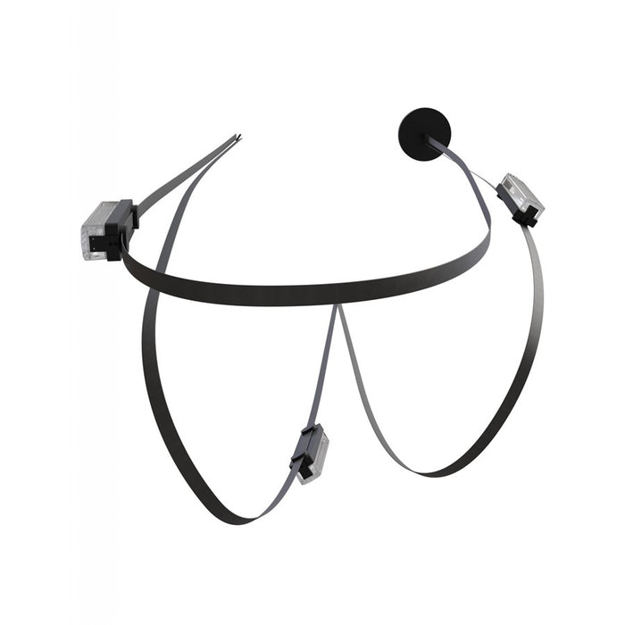 Avenue Fremont Belt 3-Lt 275"L Pendant, Black/Ribbed Bars