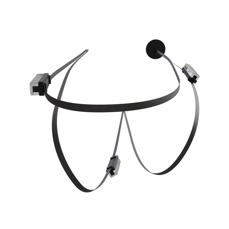 Avenue Fremont Belt 3-Lt 275"L Pendant, Black/Ribbed Bars - AEHF7203-G400-BLK