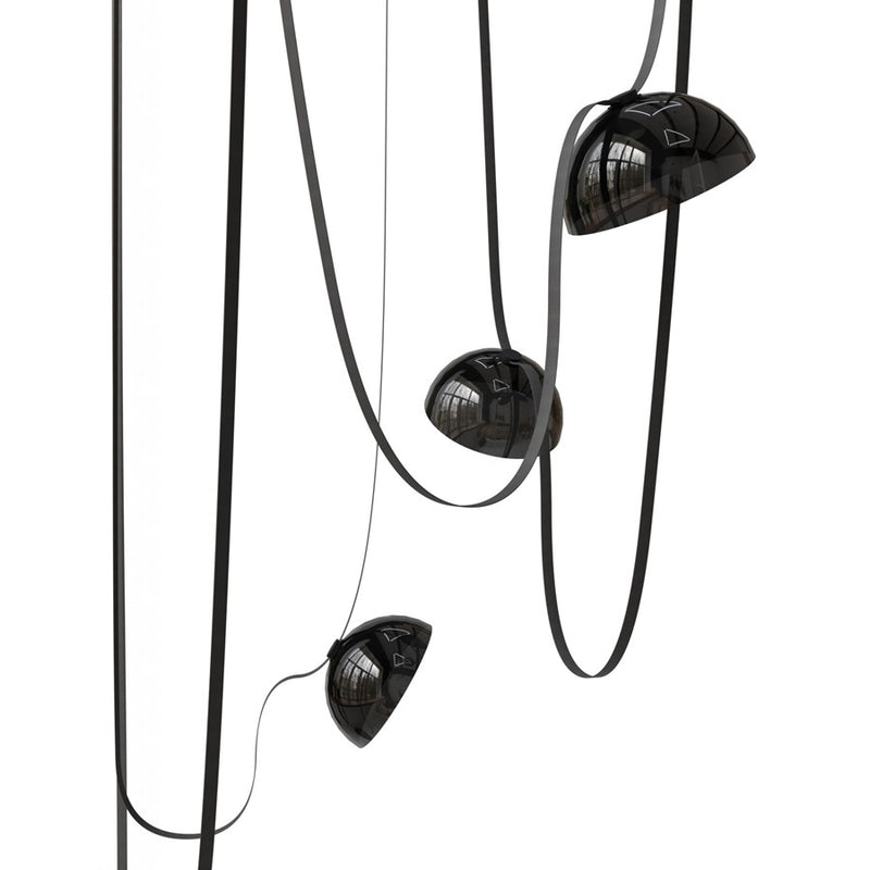 Avenue Fremont Belt 5-Lt 551"L Pendant, Black/Smoked Bowls - AEHF7205-G102-BLK