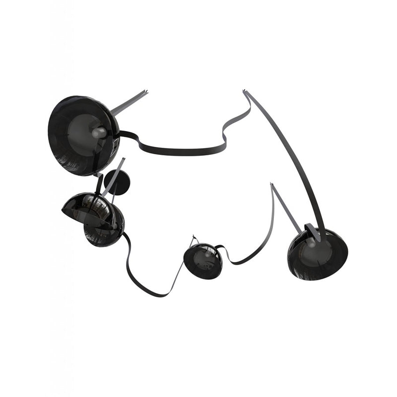 Avenue Fremont Belt 5-Lt 551"L Pendant, Black/Smoked Bowls - AEHF7205-G102-BLK