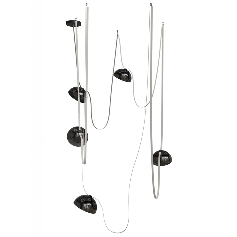 Avenue Fremont Belt 5-Lt 551"L Pendant, Ivory/Smoked Bowls - AEHF7205-G102-IVY