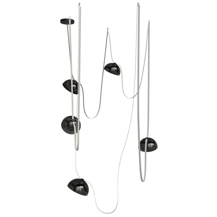 Avenue Fremont ​Belt 5-Lt 551"L Pendant, Ivory/Smoked Bowls - AEHF7205-G102-IVY