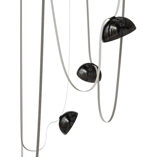 Avenue Fremont Belt 5-Lt 551"L Pendant, Ivory/Smoked Bowls