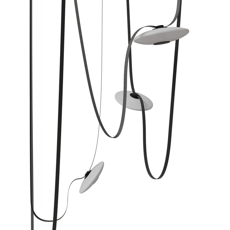 Avenue Fremont Belt 5-Light 551"L Pendant, Black/White Disc