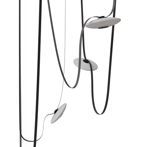 Avenue Fremont Belt 5-Light 551"L Pendant, Black/White Disc