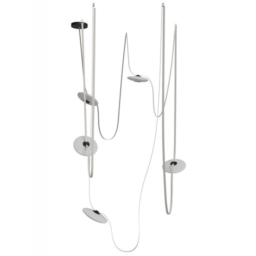 Avenue Fremont ​Belt 5-Light 551"L Pendant, Ivory/White Disc - AEHF7205-G201-IVY