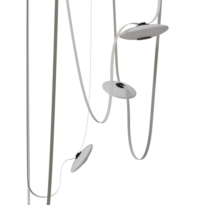 Avenue Fremont Belt 5-Light 551"L Pendant, Ivory/White Disc - AEHF7205-G201-IVY